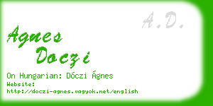 agnes doczi business card