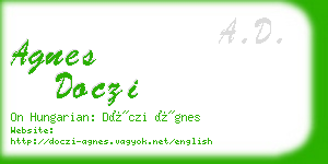 agnes doczi business card